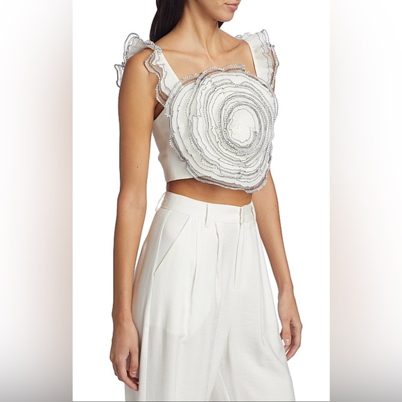 NWT Elliatt $240 Swirling Rosette Crop Top Size L - Picture 5 of 11